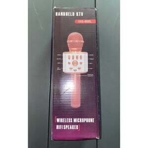 Handheld KTV WS-868L Wireless Microphone HIFI Speaker New Rose Gold
